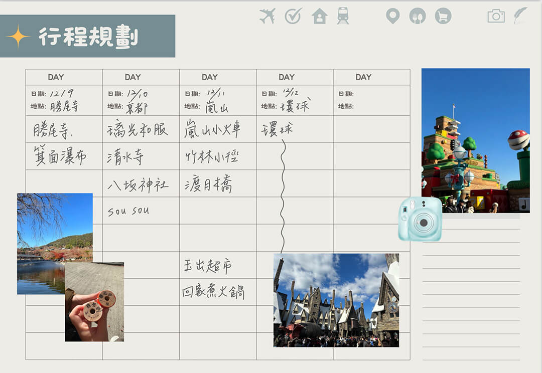 完美旅程必備! 旅遊行程表模板推薦、六個規劃重點和使用範例- 任性小宇宙